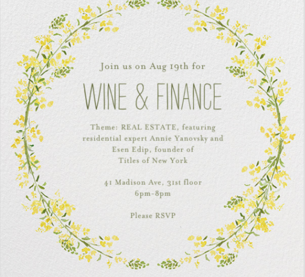 Wine and Finance flyer