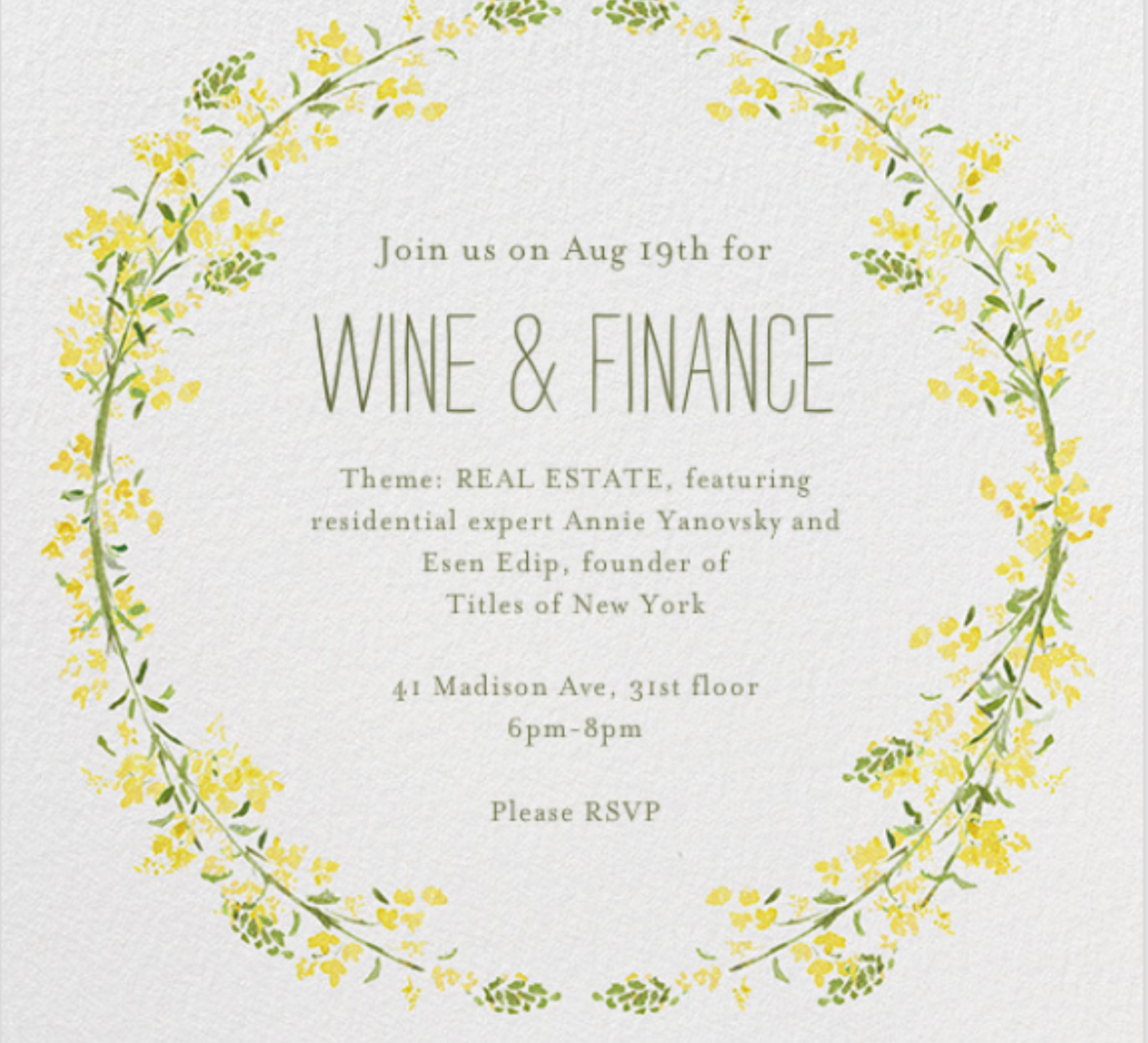 Summer 2014 Wine & Finance: Real Estate