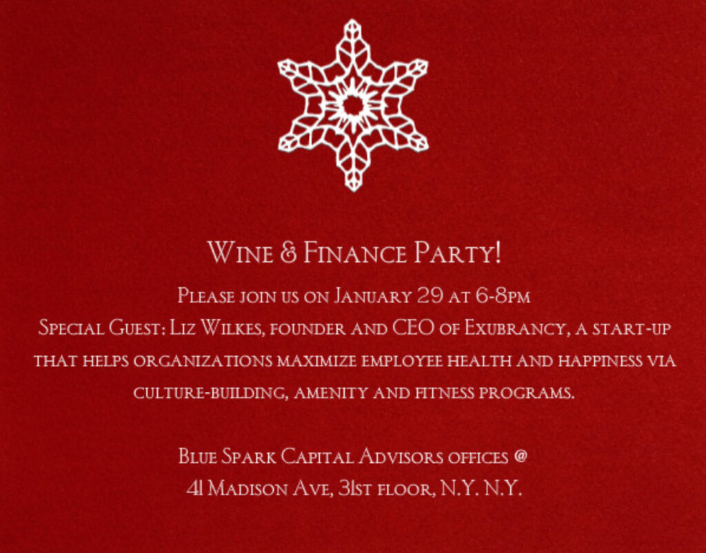 Wine & Finance Party Winter 2014 flyer